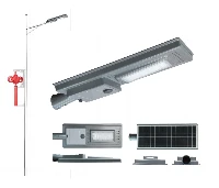 Uma lâmpada com energia solar integrada pode ser usada para iluminação no cre...